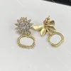 Butterfly Studs Luxury Diamond Earrings For Gift Twists Letter Women Earrings Birthday Party