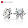 GIGAJEWE Christmas Gift Total 1 6ct EF color Stud Earring Diamond Test Passed Moissanite 18k White Gold Plated 925 Silver Snowflak3002