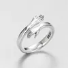 Cluster ringen Mloveacc Brand Creative Hug Hands Embrace open voor vrouwen romantisch stijl paar 925 sterling zilveren sieraden