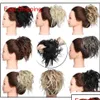 Chignon Nuovo Messy Scrunchie Chignon Chignon Dritto Fascia elastica Updo Parrucchino Sintetico Exte Qylerf Bdenet Drop Delivery Dhqvx