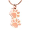 Pet Paw Urn Halsband för aska rostfritt stålhänge Keepsake Memorial Cremation Jewelry259w