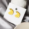 Boucles d'oreilles créoles Summer Fruit Party Stereo Banana Peach Girl Ear Clip Trending Jewelry Large Stud For Women