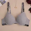 Women Sexy Underwire Bras Adjustable Corset Letters Strap Lingerie Intimates Gather Push Up Bralette Underwear Soutien Gorges 2pcs/Lot