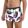 Caleçon Hommes Aubergine Sous-Vêtements Légumes Mode Boxer Culotte Homme Respirant Plus La Taille Imprimer Polyester