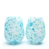 Creative Silicone Stemless Water Cup Abstract Style Round Wine Glass Non-toxic Camouflage Bar Beer Mug tt0430