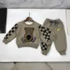 Luxury winter baby Tracksuit Doll Bear Pattern kids designer clothes Size 90-150 Plush insulation children hoodie and pants Nov25