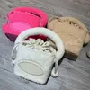 Bag designer fluffig stor tote lyx mjuk plysch totes kvinnors väskor fluffy shopping axel messenger vinter varm plånbok handväska string stängning h51u#