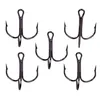 Fiskekrokar 50 st 2 # 4 6 8 10 Black Hook High Carbon Steel Triple Inverted Tackle Round Bend for Bass239C