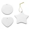 DHL Blanc Blanc Sublimation Pendentif En Céramique Creative Ornements De Noël Impression De Transfert De Chaleur DIY Ornement En Céramique Coeur Décor Rond En Gros