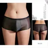 Underbyxor mans snäva passande transparent sexig u-konvex boxershorts tunna glansiga elastiska herrar underkläder mode bodice fasta trosor kille