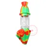 Colorful Wasp Smoking Silicone Hookah Bong Pipes Converted Herb Tobacco Filter Glass Waterpipe Bubbler Oil Rigs 10MM Tip Quartz Nails Straw Cigarette Holder