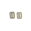 luxury womens yslly earrings jewelry Fashion Light Luxury High Grade Square Earstuds Elegant Design Diamond Earrings