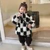 Down Coat Plaid Casual Children Clothes Spring Autumn Loose Berber Fleece Warm Thick Girl Boy Jackets Female Male Outfits Kids 2023 231130