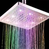 1PC pomme de douche tête carrée lumière eau de pluie 26 maison salle de bain LED changement automatique douche 7 couleurs pour salle de bain livraison directe Apr12312C