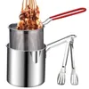 Pans Deep Fryer Pot Stainless Steel Small Cooking Portable Chicken Fried Tools For French Fries