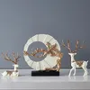 Decorative Objects Figurines Lucky Deer Elk Wealthy Fortune Symbol Animals Feng Shui TV Cabinet Ornaments Living Room Nordic Home Decor Decoration 231130