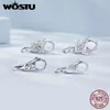 ルーズジェムストーンWostu 925スターリングシルバーローズミニマリストロブスタークラスプバタフライフラワークロージャーバックル