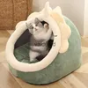 Kattbäddar möbler djup sömn säng tecknad husdjur vikbar avtagbar tvättbar sömn för liten hundmatta påse catsvaiduryd2