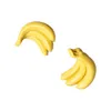 Boucles d'oreilles créoles Summer Fruit Party Stereo Banana Peach Girl Ear Clip Trending Jewelry Large Stud For Women