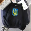 Kvinnors hoodies ukraine tecknad tryck kvinnor hösten vinterkläder harajuku punk vintage grafisk tee down jacka kvinna svart huva topp