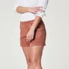 Женские шорты из мягкого эластичного твила с короткими боковыми карманами и молнией без пуговиц, удобные женские брюки 230428