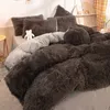 Beddengoedsets Luxe dekbedovertrekSuper lang wollen shaggy zacht koraalfleece Warm gezellig beddengoed Set Nertsen fluwelen dekbedovertrek Spreideken 231129