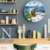 Horloges murales bord de mer île bateau plante en pot horloge Design moderne salon décoration cuisine silencieux décor à la maison