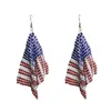 Orecchini pendenti Bandiera femminile europea e americana Maglia metallica Moda Giorno dell'indipendenza 4 luglio