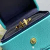 Blauwe doos Klassieke designer TF-ringtop Prachtig ontwerp, eenvoudig en luxueus dubbel T glanzend vrouwelijk temperament Instagram populair roségoud van dezelfde stijl