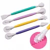 Новые 4pcs/Set Fondant Decorting Decorting Modeling Tools 8 узоры цветочные украшения перо