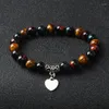 Charm Bracelets Royal Blue Tiger Eye Heart For Women 316L Stainless Steel Pendant Nature Stone Couple Jewelry Pulsera