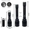 Torches Tactical 3 w 1 czerwony zielony biały światło LED LED LASHTlight Zoomable Regulowane lampa z zakresem Zakresu Q231130