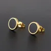 Boucles d'oreilles rondes pour femmes, bijoux à la mode en acier inoxydable, pour Couple européen et américain, boucle d'oreille en or, accessoire hypoallergénique 269S