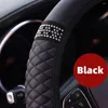 Steering Wheel Covers Universal Car Cover 37-38cm Leather Seasons Diamond-Studded Elastic Embroidered Color F Q1X1