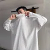 Erkek Hoodies Sonbahar Kış Yavurucu İçinde Uzun Kollu Erkekler Sweatshirt Moda All-Match Sıradan Basit 2xl büyük boy tişört üst siyah