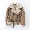 Womens Leather Faux Winter Coat Tjocklek Päls Sheepskin Female Jacket Outwear Casaco Feminino 231129