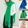 Scarves Winter Warm Scarf Shawls Luxury Cashmere Bright Solid Material Design Women Fashion Long Tassels Pashmina Blanket Scarfs