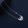 Collane con ciondolo Perle eleganti Luna Regola la catena Collana di cristallo cava carina per regalo di compleanno per ragazze da donna ZK30