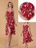 캐주얼 드레스 Zogaa 2023 여름 여성 끈이없는 긴 맥시 드레스 꽃 프린트 해변 Boho Sundress 섹시한 소매없는 여성
