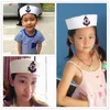 Brede rand Militaire zeilers kapitein Witte hoed Marine Marine Cap met anker Sea Boating Nautical Fancy Dress Cosplay volwassen kind