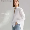 Women's Blouses Shirts 2023 Spring Totem* Summer European American Style Cotton Lapel Shirt Classic Designer Simple Loose Long Sle White Womens TopL231130