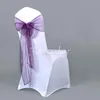 Sashes 25st Sheer Organza Chair Sashes Bow Cover Band Bridal Shower Chain Design Wedding Party Banket Decoration