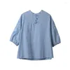 Vêtements ethniques Chemise chinoise traditionnelle Rétro Folk Chine Style Tops Broderie Femmes Daily Coton Lin Blouse Printemps Été