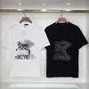 2024 Designer Men's T-shirt Herren Tshirt Fashion Casual 100% Pure Cotton Wrinkle Resistant Slim Fit Letter Print Par Black and White Large M-3XL
