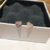 Yun Ruo Sweet Letters Heart Stud Earring Rose Gold Woman Gift Titanium Steel Jewelry 절대 hypoalgenic drop 2413