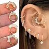 Boucles d'oreilles créoles en zircone pour femmes et filles, bijoux de créateur, Tragus Daith, Lobe, Piercing pour Cartilage d'oreille