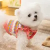 Vêtements de chien tricoté fleur chien pulls orange hiver chaud année vêtements pour bouledogue français tenues fantaisie petit chiot salopette 231129