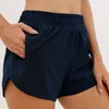 Lulu052 Kvinnors yoga kläder höga midja shorts träna korta byxor fitness slitage flickor som kör elastiska vuxna byxor sportkläder förhindra garderobsfel