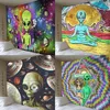 Гобелен с изображением инопланетянина, украшение для дома, психоделическая настенная ткань, ковер с рисунком аниме, искусство 210608191I