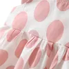 Sukienki dla dziewczynek sukienka 2pc na dziewczyny Summer Sweet Print Polka Dot Wings Baby Beach Hat Urodzony ubrania dla dzieci